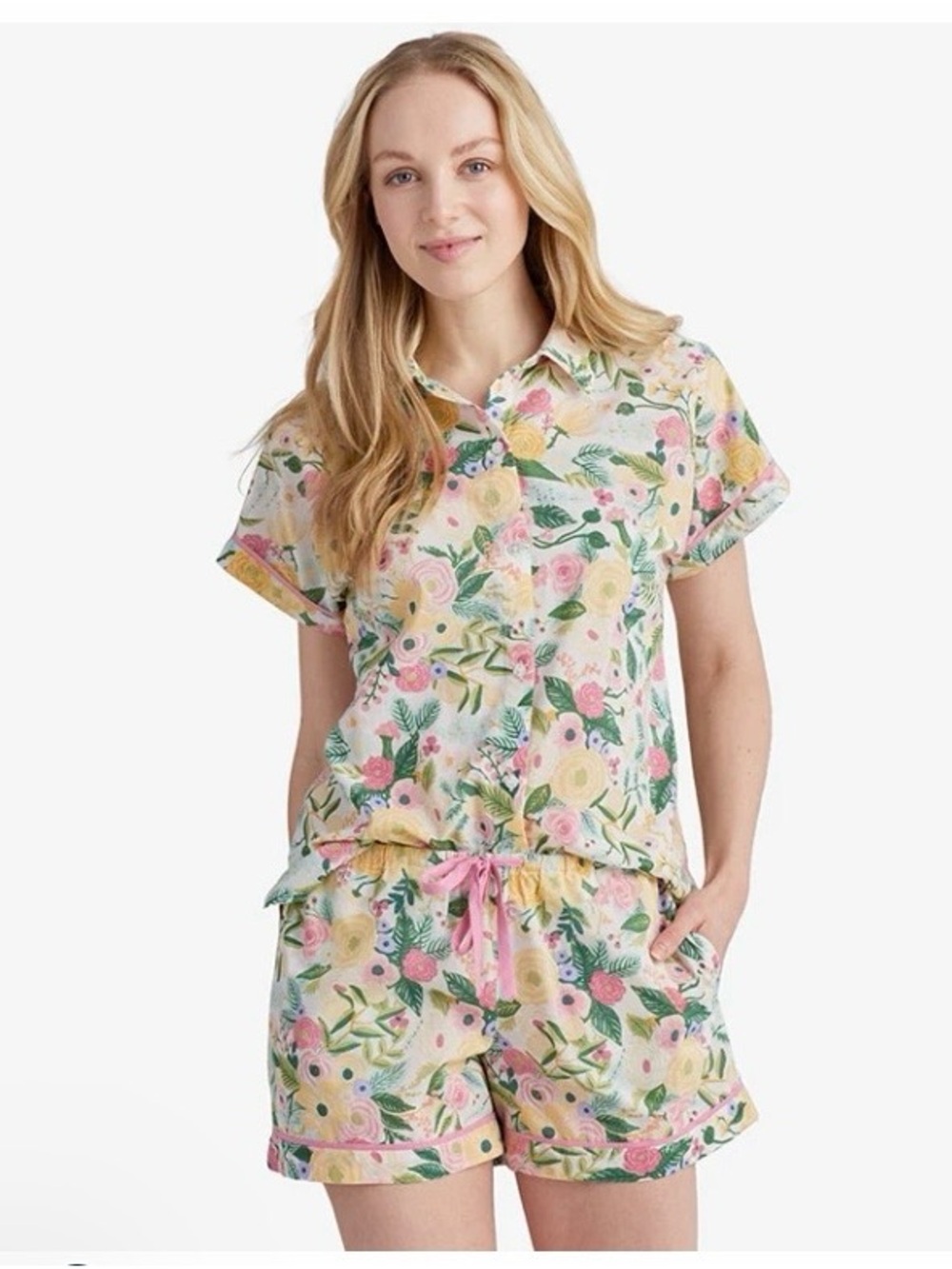 Company Store Rifle Paper Co. Floral pajamas in Pink, Yellow & Green